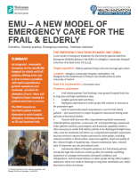 EMU – A New Model of Emergency Care for the Frail & Elderly